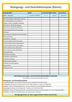 gratis Aushang Reinigungs und Desinfektionsplan