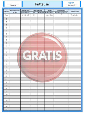 gratis Download HACCP Checkliste Fritteuse