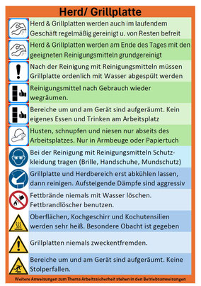 gratis Aushang Arbeitsanweisung Herd Grillplatte