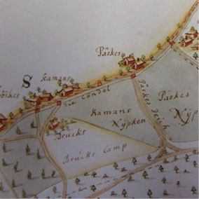 Auschnitt Kartendarstellung 1723 (Original im Museum N-V)