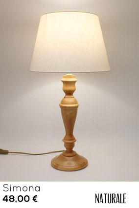 lampada da tavolo abat jour legno naturale con paralume rustico