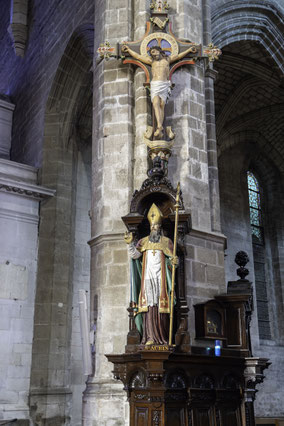 Bild: Blick in die Stiftskirche "Collégiale Saint-Aubin in Guérande in der Bretagne