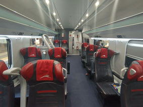 The Prima class in the Italo from Bologna to Rome