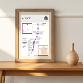 Wijn poster wijngebied Alsace + crus