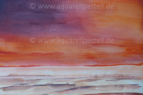 Roter Himmel_Aquarell (36 x 48 cm)