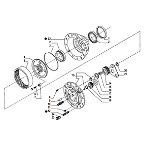 Diagrama maza delantera referencia 149749 para NH Iveco 5610, 6610, 7610 y sus componentes.