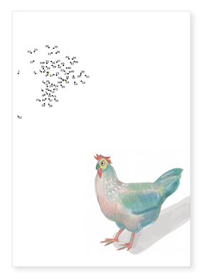 Agenda 2021, Amsel Zürich Verlag  Alpin, Ziege und Huhn, Schweizer Alpen, Alpes suisses, la poule, la chèvre, Suisse, Switzerland, Illustration von Marlyse Flückiger, illustration par Marlyse Flueckiger