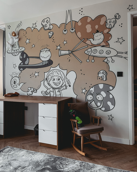 Muurschildering babykamer