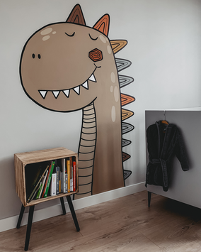 Muurtekening woonkamer