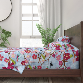 Mock up for japanese spring pattern. Available on spoonflower. made by the jolly illustrator