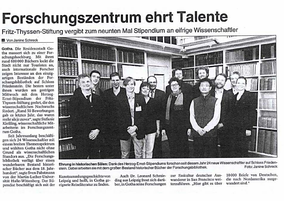 Herzog-Ernst-Stipendiaten 2012 Gotha Forschungszentrum Sven Pabstmann Martin Mulsow Lionel Laborie Knut Kreuch
