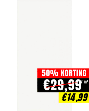 50% korting op witte 60x30 tegel