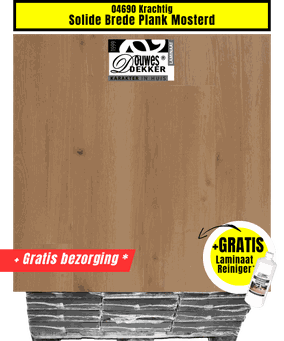 Douwes Dekker Krachtig | 04690 Solide Brede Plank Mosterd laminaat