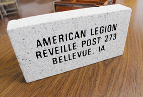 Memorial pavers, made of white granite, will be sold and engraved with the names of veterans and when they served. 800 slots are available for purchase.