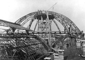 Cupola della Galleria Vittorio Emanuele II in costruzione