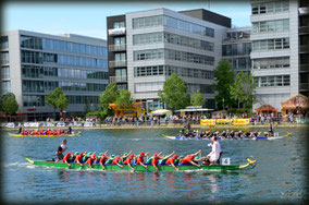 Drachenbootrennen in der Marina