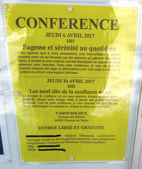 Affiche conférence au casino