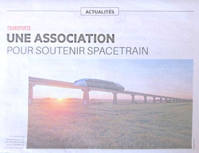 Journal ; une association pour soutenir spacetrain