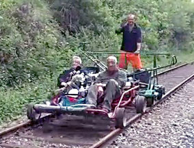 Vélo-rail à moteur sur la ligne Caen-Flers