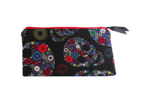 Kosmetiktasche/Schminktasche skull totenkopf blumen