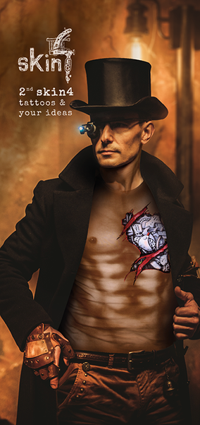 Muscle Shirt aus Baumwolle mit Biomechanischem Motiv