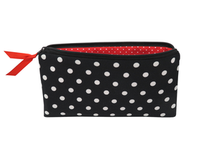 Kosmetiktasche Punkte schwarz weiss