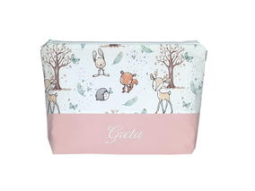 Kulturtasche,Kulturbeutel, Windeltasche,Wickeltasche, Fuchs, Waldtiere, personalisiert, mit Namen