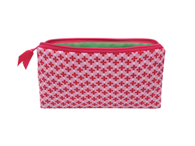 Kosmetiktasche Pink und Blumen Schminktäschchen