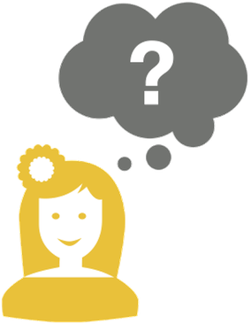 Person mit Fragestellung(Symbol)