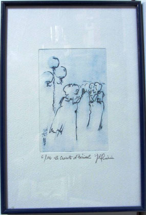 *905- La guinguette de La Croisette 20 x 30, vélin d'Arches