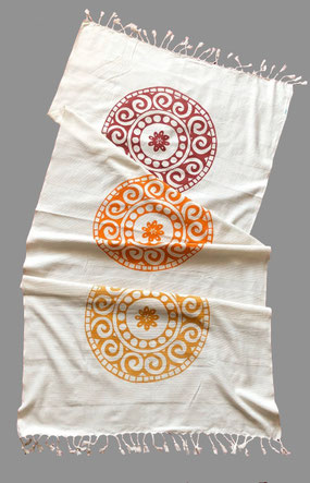 Yogadecken Baumwolle mit Mandala in drei Farben