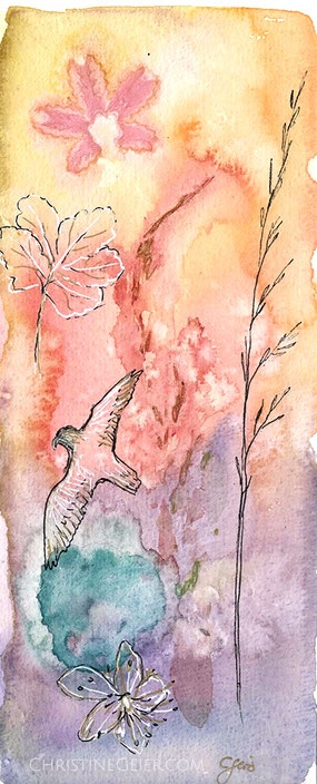 Blatt, Pflanzendruck, Falke, naturkunst, Naturkunst, natureart, botanicalart, botanische Kunst, Malerei, intuitive Malerei, Original, Kunstwerk, artwork, forest art, Wald dreamful
