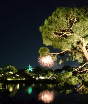 岡山市の花火大会で撮ってきました。岡山の至宝「後楽園」からです!