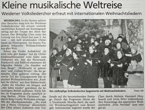 WVC - Konzert am Alten Rathaus am 16.12.2001