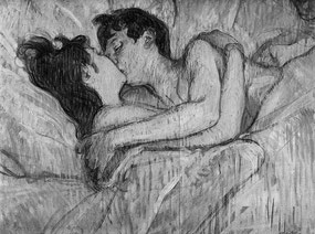 ©Toulouse-Lautrec, Dans le lit le baiser.