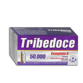COMPLEJO B 10, 100, 50 MG/2 ML C5 AMP. Y 5 JER. TRIBEDOCE 50,000