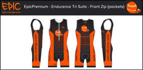 Custom 1-Piece Tri Suits (Rear Zip)