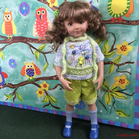 Dianna Effner Little Darling Tink dressed in a doll fashion from Maggie and Kate Create