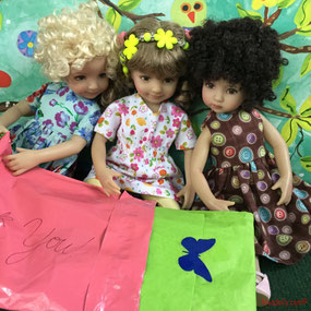 Dianna Effner Little Darling dolls open mail from Maggie and Kate Create