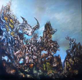 "Paréidolie I" Acrylique sur toile Dim 100cmx100cm