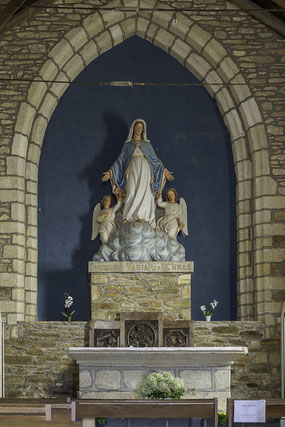 Bild: Statue der Notre-Dame-de-Grâce in derChapelle Notre-Dame-de-Grâce, Point Saint-Mathieu