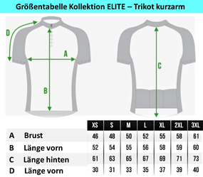 Größentabelle der Trikots