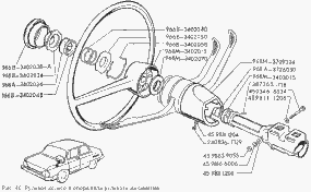 Lenkung ZAZ-966, ZAZ-968, ZAZ-968A, ZAZ-968M Saporoshez. Steering SAS 966, SAS 968, SAS 968A, SAS 968M.     Рулевое управление, Рулевые тяги и маятниковый рычаг ЗАЗ-966, ЗАЗ-968, ЗАЗ-968А, ЗАЗ-968М Запорожець Запорожец.