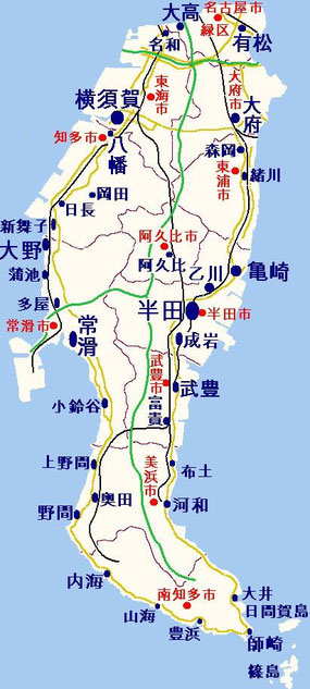 尾張国知多郡の地図の例/ Chita County, Aichi