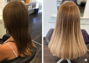 vorher-nachher Bondingverlängerung Farbverlauf