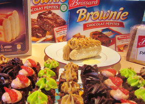desserts à partir des gâteaux Brossard ( brownies, pain d'épices , biscuit cuiller  )