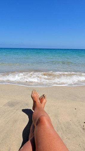 Costa Calma, Meer, Sand, Strand, Beine