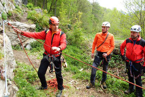 Kurs - Sicherungstechnik am Klettersteig  des DAV Plauen-Vogtland,  an der Klettersteiganlage Wolkenstein,  27.04.2019