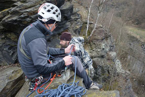 Traditionelles Anklettern der Alpenvereins Sektion Plauen-Vogtland im Klettergebiet Steinicht, 29.03.2025