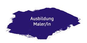 Farbklecks mit der Beschriftung: Ausbildung als Maler/in
